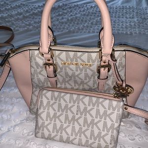 Michael Kors handbag with matching wallet.